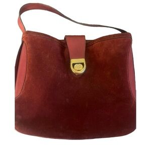 Gucci Red Suede Shoulder Bag